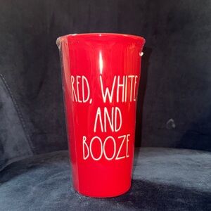 NIB: Rae Dunn Red Tumbler - Red, White